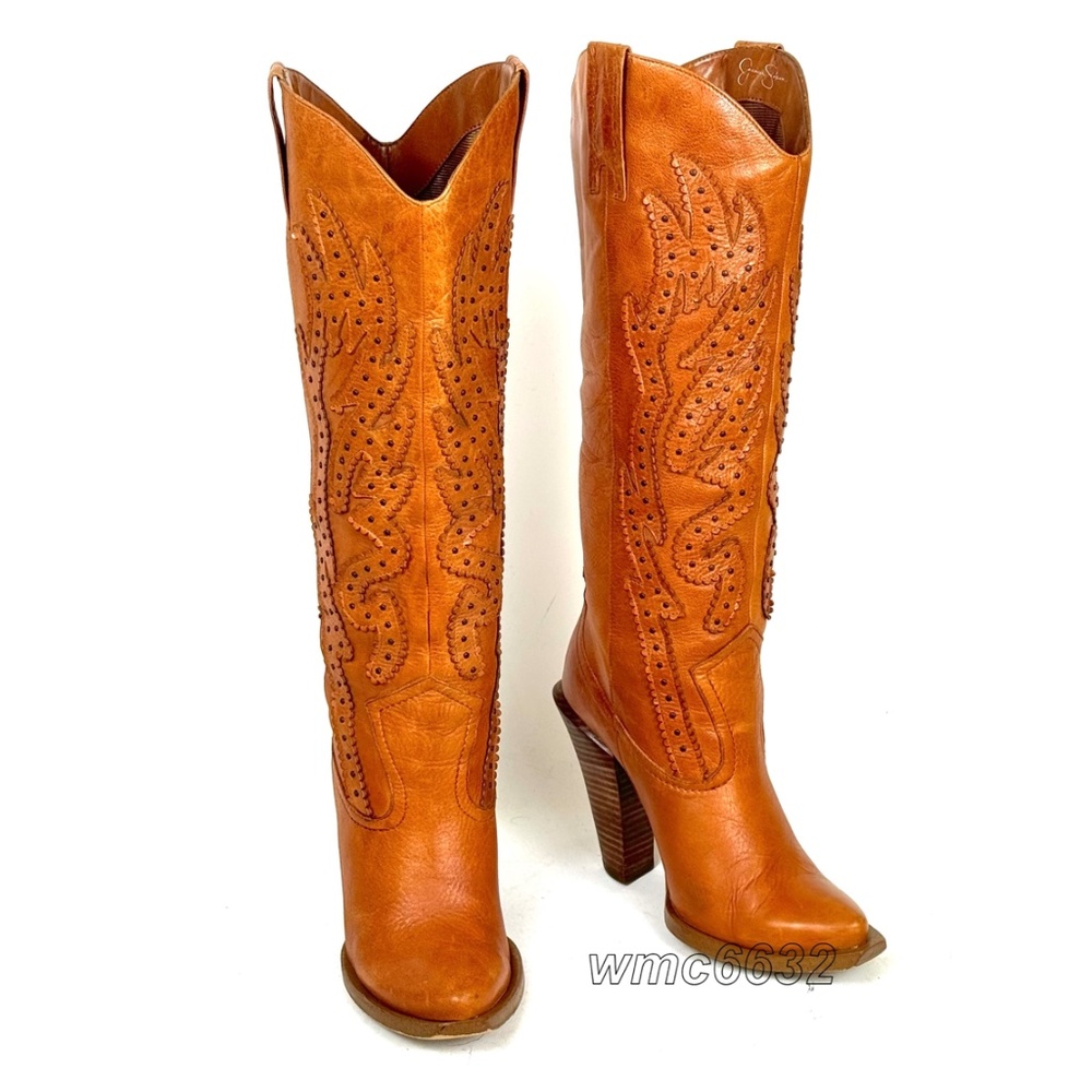Jessica Simpson Abilene Alan Cowboy Cowgirl Boots - Women's 6.5B VG Condition - Picture 8 of 11